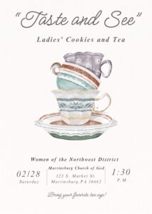 "Taste and See" Ladies Cookies and Tea Event @ Martinsburg Church of God | Martinsburg | Pennsylvania | United States
