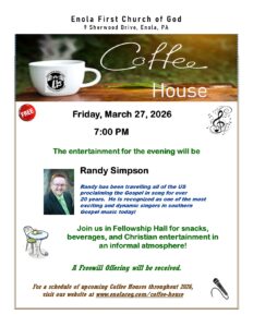 Enola First Church of God Coffeehouse @ Enola First Church of God | Pennsylvania | United States